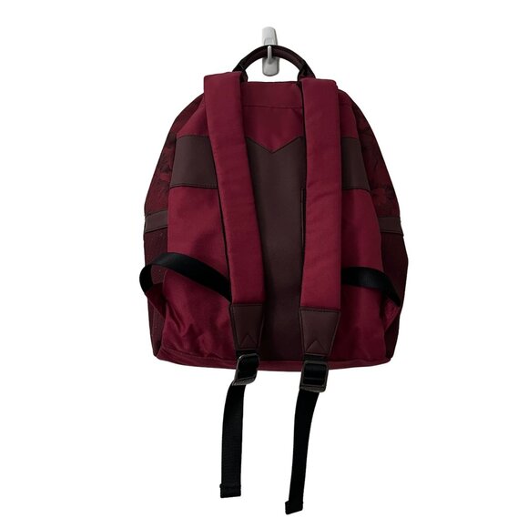 Ted Baker Burgundy Floral Leather Trim Inner Tablet Holder Tech Backpack OS